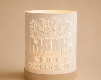 Gepersonaliseerde kaarsenhouder met "Moeder" erop – Cadeau voor mama – Voor LED-kaarsen – met gravure – Moederdagcadeau – Decoratief cadeau-idee
