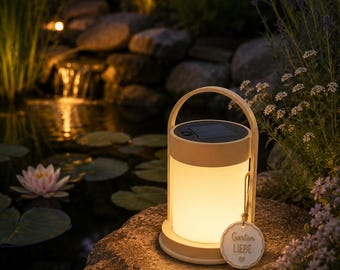 Lanterna da giardino con luce solare | Accogliente decorazione per esterni per patio e balcone | Lanterna solare a LED | Decorazione da giardino per le serate estive | Idea regalo