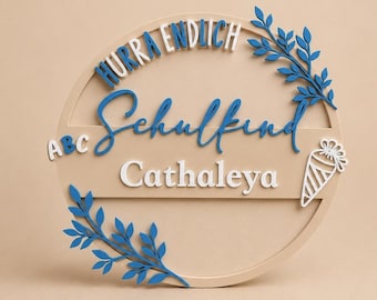 Letrero personalizado para escolares | ¡Hurra, por fin un escolar! | Regalo de regreso a clases | Placa con nombre impresa en 3D - Personalizable