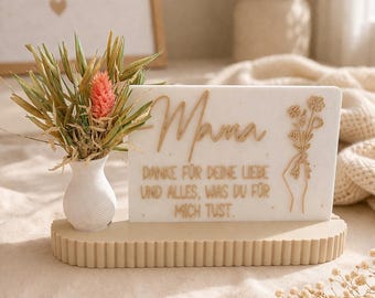 Decorazione regalo personalizzata per la mamma con vaso – Idea regalo per la mamma – Regalo affettuoso per la mamma | Regalo per la festa della mamma | Fiori secchi