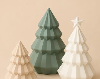 Árboles de Navidad minimalistas – Set de decoración escandinava | Impresión 3D | Decoraciones navideñas modernas | Idea de regalo de Navidad