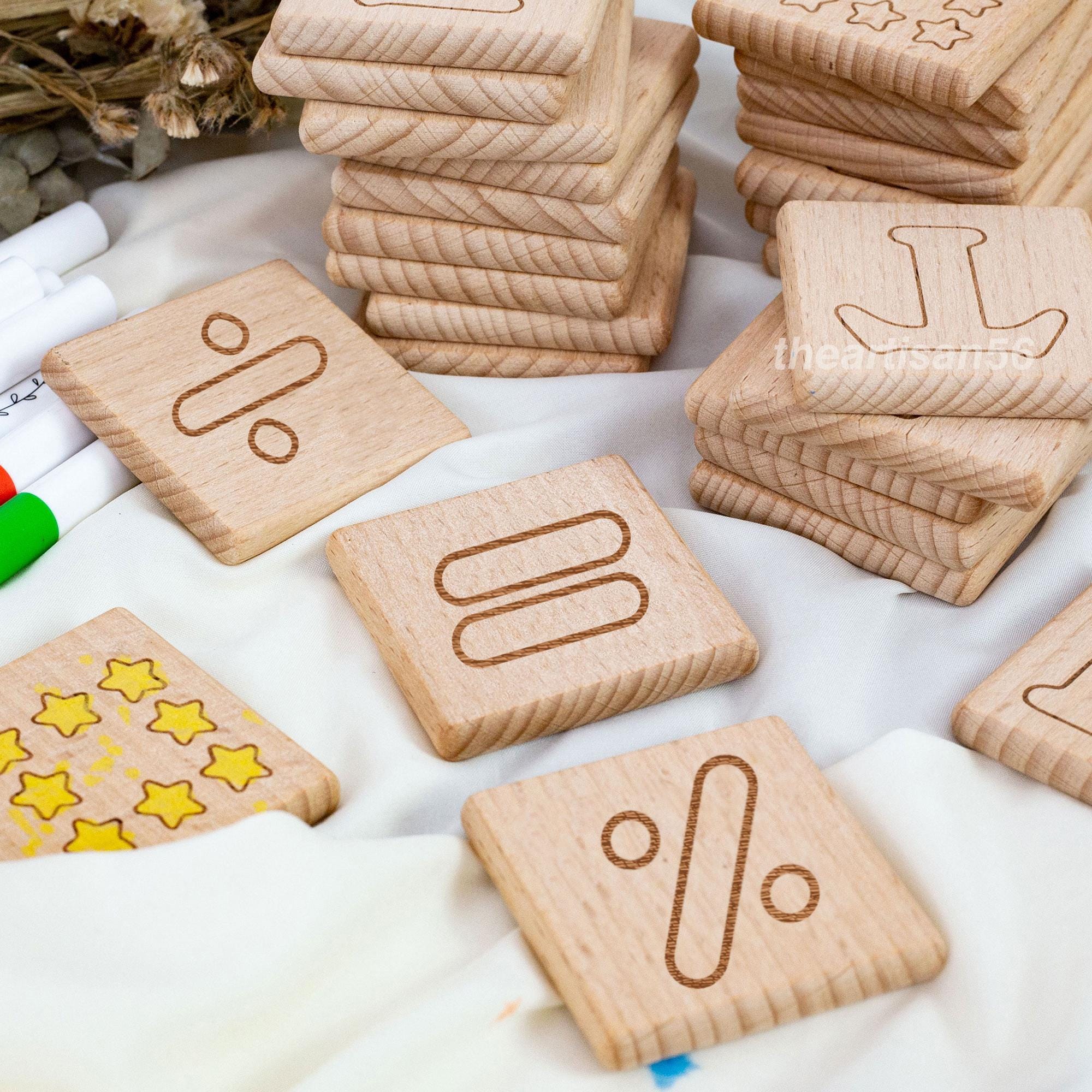 Color Your Own Wooden ABC Blocks, Tracing Alphabet & Animals, Baby ...