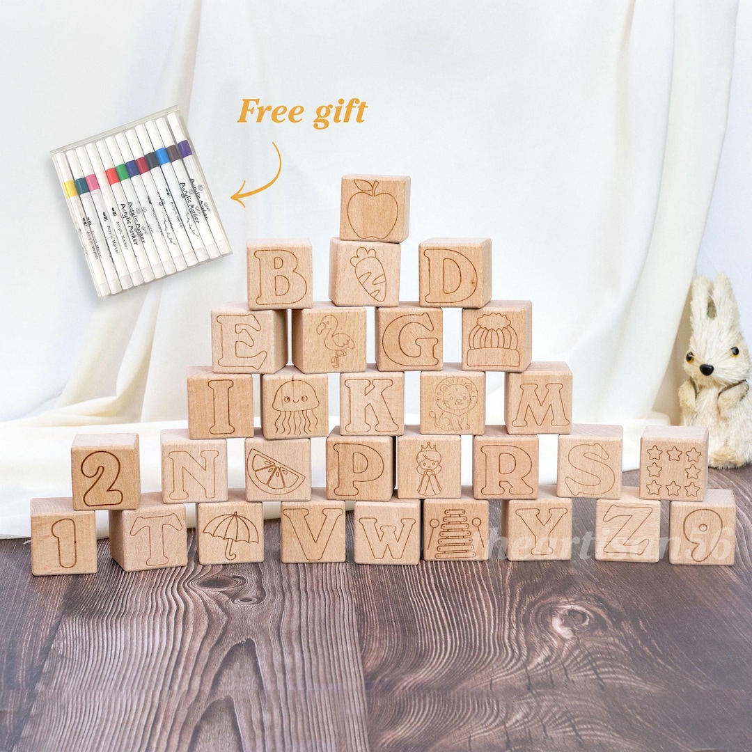 DIY Your Own ABC Blocks-personalized Baby Gift-baby Shower Activity-all ...