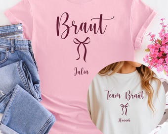 T-shirts personnalisés pour enterrement de vie de jeune fille, T-shirts pour enterrement de vie de jeune fille, T-shirts « Team Bride » avec noms, T-shirts de groupe pour enterrement de vie de jeune fille (femmes), Mariage