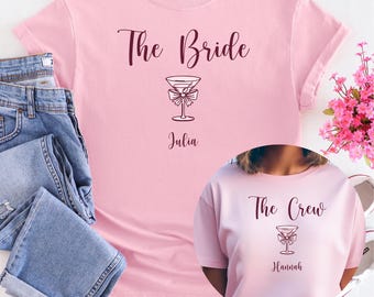 T-shirt personnalisé pour enterrement de vie de jeune fille, T-shirts pour enterrement de vie de jeune fille, La future mariée et son équipe, T-shirt avec nom, T-shirt de groupe pour enterrement de vie de jeune fille, T-shirt de groupe, Mariage