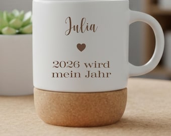 2026 sera mon année ! – Mug porte-bonheur pour la nouvelle année – Cadeau de motivation – Mug porte-bonheur personnalisé