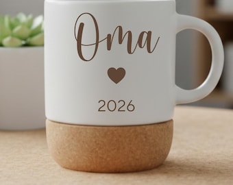 Mug « Mamie 2026 » – Cadeau d’annonce de grossesse | Annonce de naissance pour les futurs grands-parents | Cadeau « Tu vas être grand-mère en 2026 »