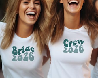 T-shirt pour enterrement de vie de jeune fille, T-shirt « Future mariée et ses amies », T-shirt personnalisé, T-shirt de groupe pour enterrement de vie de jeune fille, Mariage, Bleu turquoise transformateur