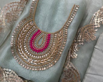 Schöne handgemachte Organza Salwar Kameez, indische Kurta Palazzo Set, Hochzeit Party Wear