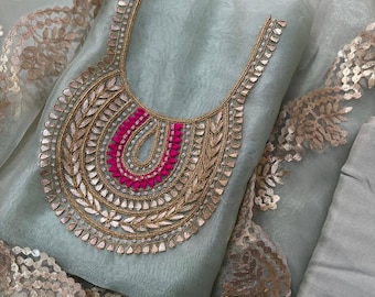 Handgemachtes Organza Set Salwar Kameez, Indisches Kurta Palazzo Set, Hochzeit Party Wear