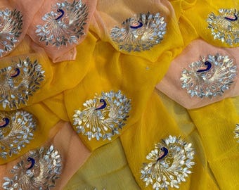 Handgefertigter Chiffon Saree mit Bluse, indische Hochzeit Partywear, individuell verfügbar