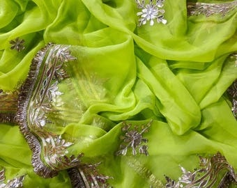 Floral Diamant Chiffon Sarise | Weicher indischer Sari | Hochzeit Gastgeschenk | Bollywood-Stil ethnische Abnutzung