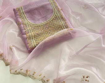 Indian Party Wear Designer Organza Salwar Kameez With Dupatta Embroidery Work Kurta Palazzo Set 3 Piece Pakistani Dress Bollywood Dress