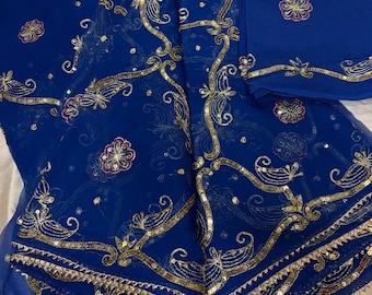 Eleganter Chiffon Saree für Frauen, leichte Partykleidung indischer Saree, weich bedrucktes Sari-Geschenk für sie, ethnisches Outfit für Hochzeit & Party