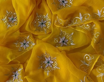 Floral Chiffon Saree mit Bluse Stück, weicher indischer Saree, Bollywood Style Party Wear Sari, leichte tägliche Kleidung Saree