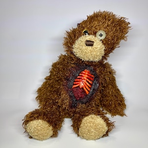 Horror Teddy Bear – Creepy Cute Plush With Exposed Ribs, Gothic Décor ...