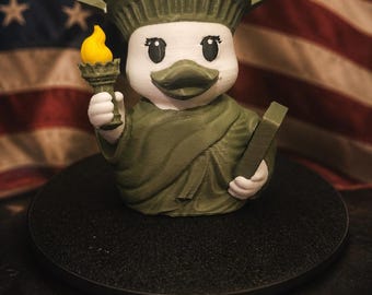 Pato de la Libertad Patriótico – Edición Bandera de EE. UU. / Pato Jeep Impreso en 3D / Decoración de la Libertad Americana / Regalo para Veteranos