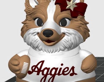Pato Reveille de Texas A&M Aggies, regalo oficial impreso en 3D para aficionados.