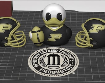 Mascota de los Purdue Boilermakers: Pato. Producto oficial impreso en 3D. Regalo ideal para aficionados.