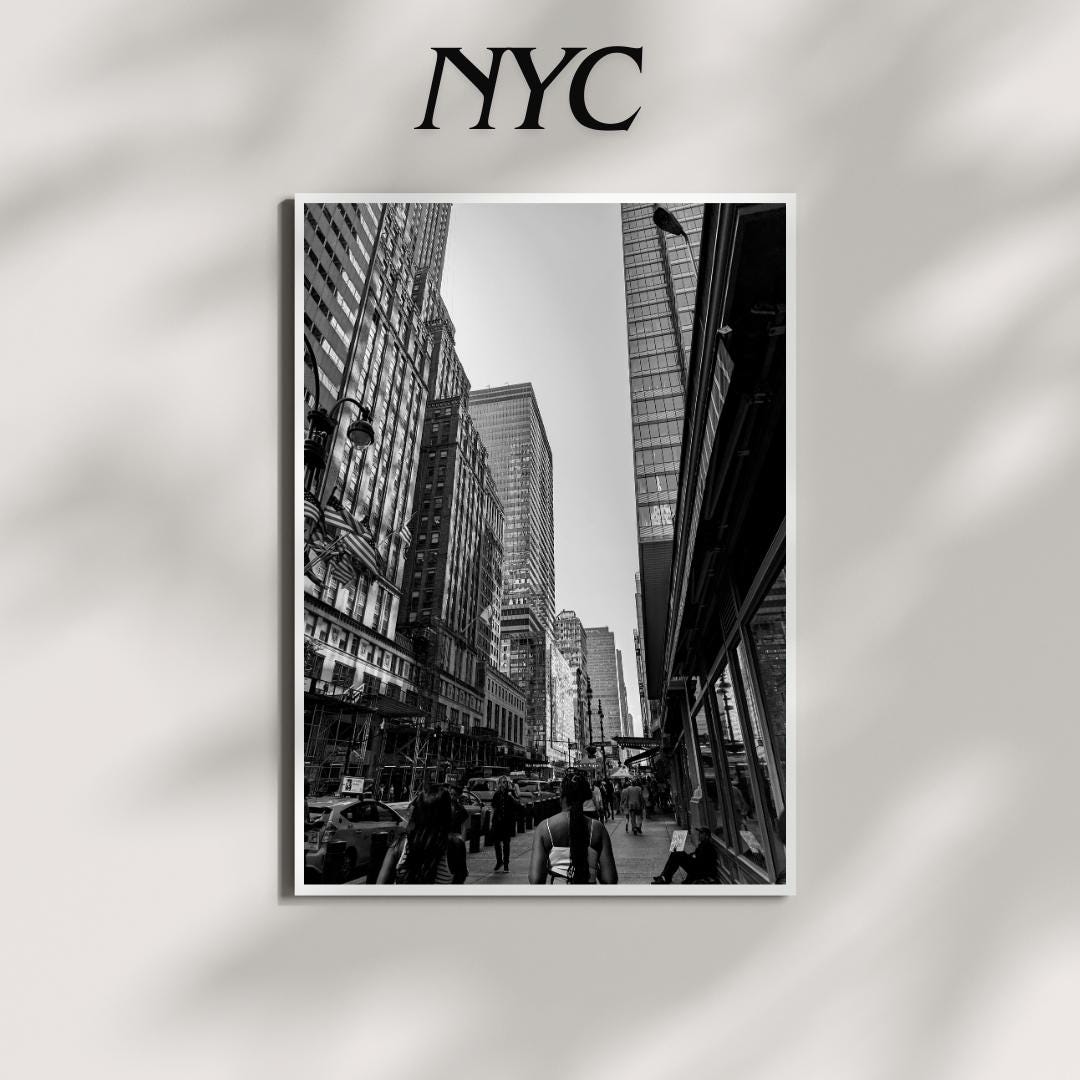 NYC Street Photography Print | Black and White - Etsy