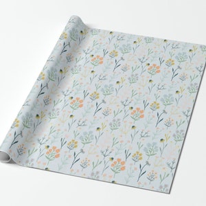 Wildflower print - wrapping paper roll