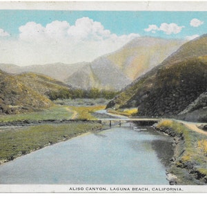 Vintage postkaart, ALISO CANYON, Laguna Beach, INSTANT Digitale Download
