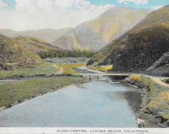 Vintage Post Card, ALISO CANYON, Laguna Beach, INSTANT Digital Download