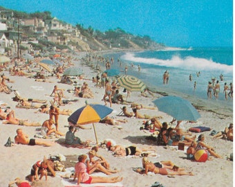 Vintage Post Card "The Main Beach, LAGUNA BEACH, California" INSTANT Digital Download