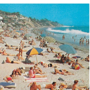 Cartão postal vintage "The Main Beach, LAGUNA BEACH, Califórnia" Download digital INSTANTÂNEO