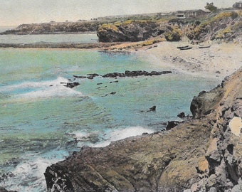 Vintage Post Card "Boat Cove, Laguna Beach, California" INSTANT DIGITAL Download