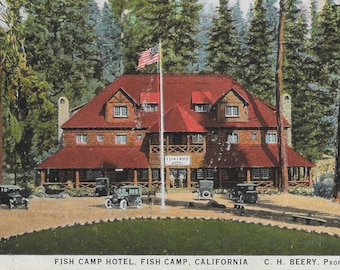Vintage Post Card "Fish Camp Hotel, CALIFORNIA" INSTANT Digital Download