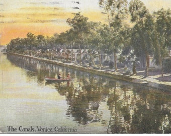 VINTAGE Post Card "The Canals, Venice, California" INSTANT Digital Download