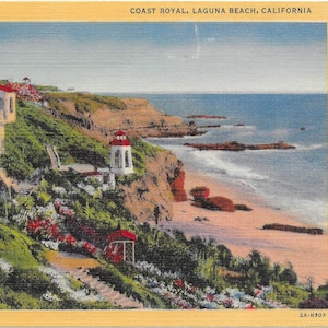 Tarjeta postal VINTAGE "Coast Royal, Laguna Beach, California" Descarga digital INSTANTÁNEA