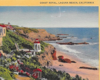 VINTAGE Post Card "Coast Royal, Laguna Beach, California" INSTANT Digital Download