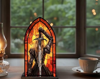 Portavelas atrapasoles con forma de llama y hoja, decoración gótica ardiente para el hogar, adorno de ventana hecho a mano, regalo único para gamers.