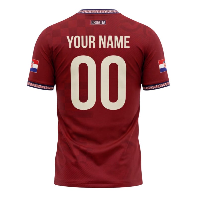 Croatia Soccer Fan Shirt, Custom Name Number Tee, Red Football Gift 2026 image 4