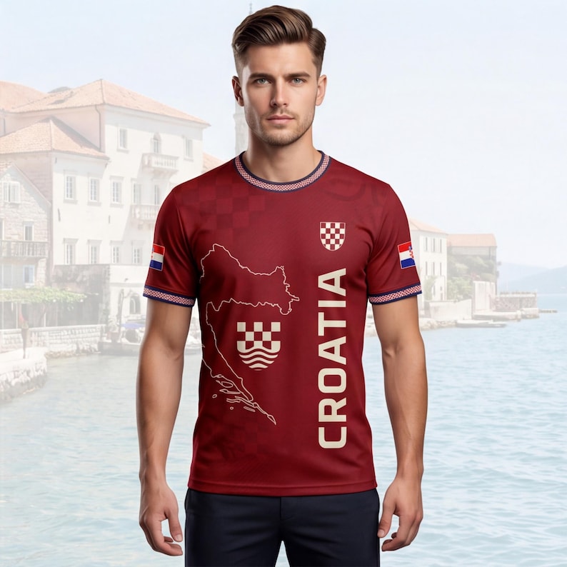Croatia Soccer Fan Shirt, Custom Name Number Tee, Red Football Gift 2026 image 5