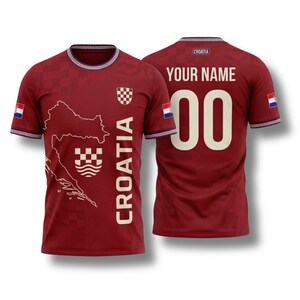 Croatia Soccer Fan Shirt, Custom Name Number Tee, Red Football Gift 2026 Style 2
