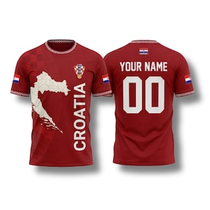 Croatia Soccer Fan Shirt, Custom Name Number Tee, Red Football Gift 2026 Style 1