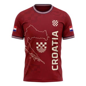 Croatia Soccer Fan Shirt, Custom Name Number Tee, Red Football Gift 2026 image 3