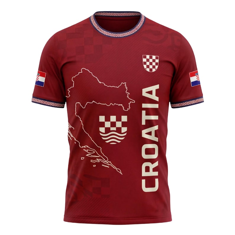 Croatia Soccer Fan Shirt, Custom Name Number Tee, Red Football Gift 2026 image 3
