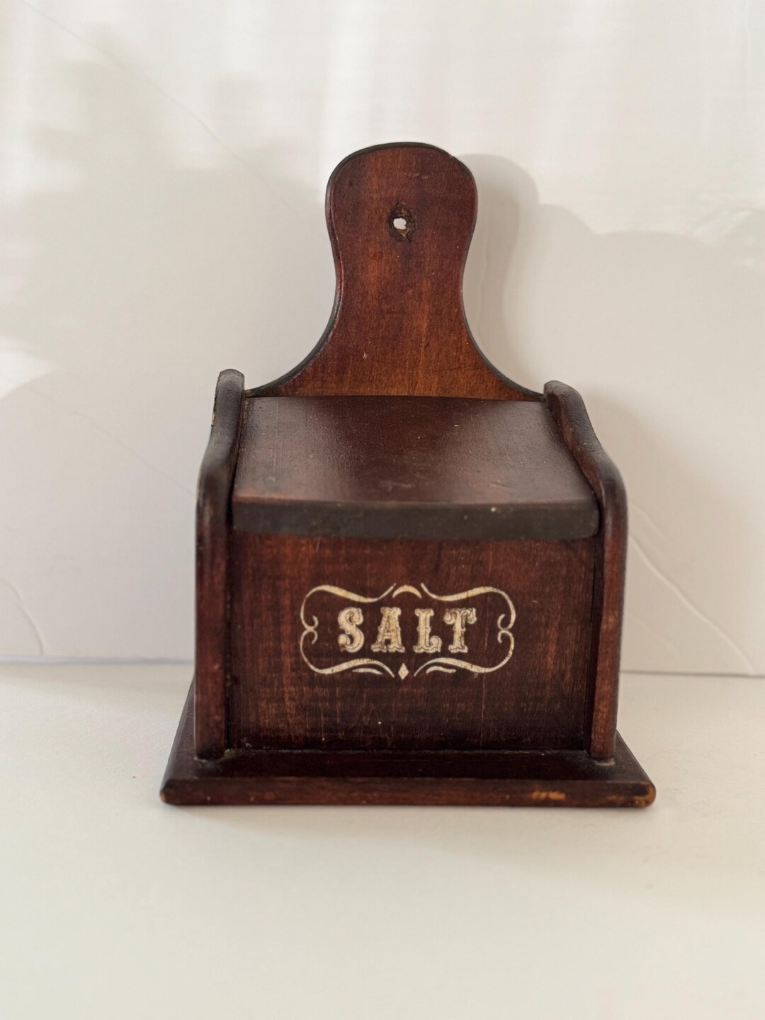 Salt Box Clock Antique Wooden Salt Box - Wall Mount or Countertop - Etsy