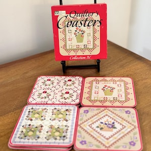 Vintage Quilter’s Coasters - Set of 8 with Original Box