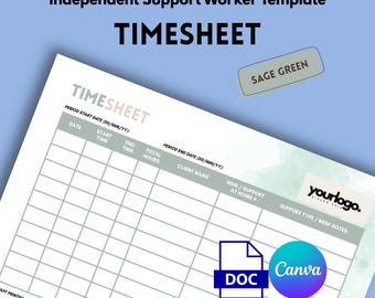 Scheda attività NDIS Assistenza agli anziani - Modello per assistente sociale indipendente (digitale) Sage Green