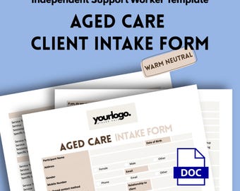 Modulo di ammissione al servizio di assistenza agli anziani, documentazione per operatore di supporto indipendente (digitale) neutro caldo