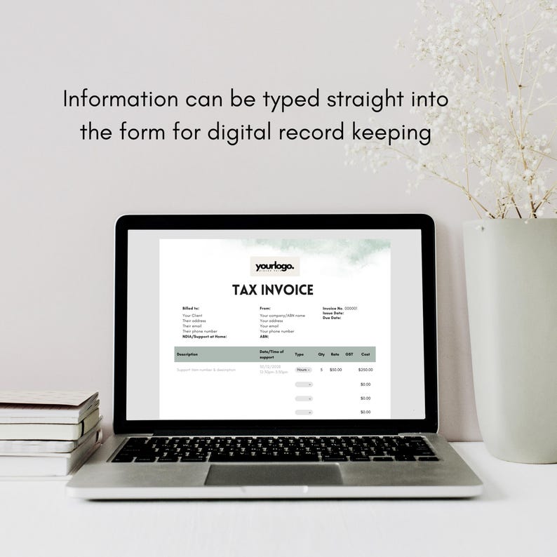Tax Invoice NDIS Aged Care - Independent Support Worker Template ...