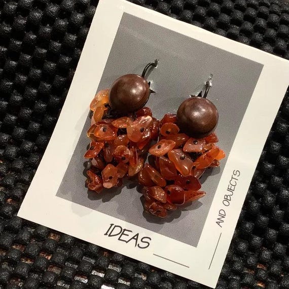 French Handcrafted NATURE BIJOUX SOUS leverback pierced earrings