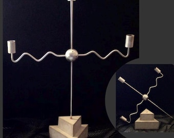 Industrial modern VINTAGE CANDLELABRA USA hand crafted.