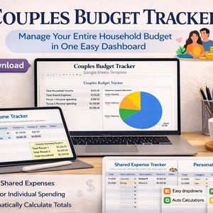 Couples Budget Tracker Google Sheets | Shared Expense Planner (Digital Download)