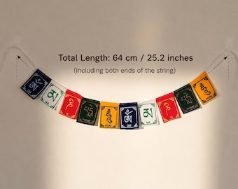 Mini portachiavi con bandiera di preghiera tibetana per zaino – Decorazione fatta a mano con bandiera Om Mani Padme Hum del Nepal – Souvenir del Nepal